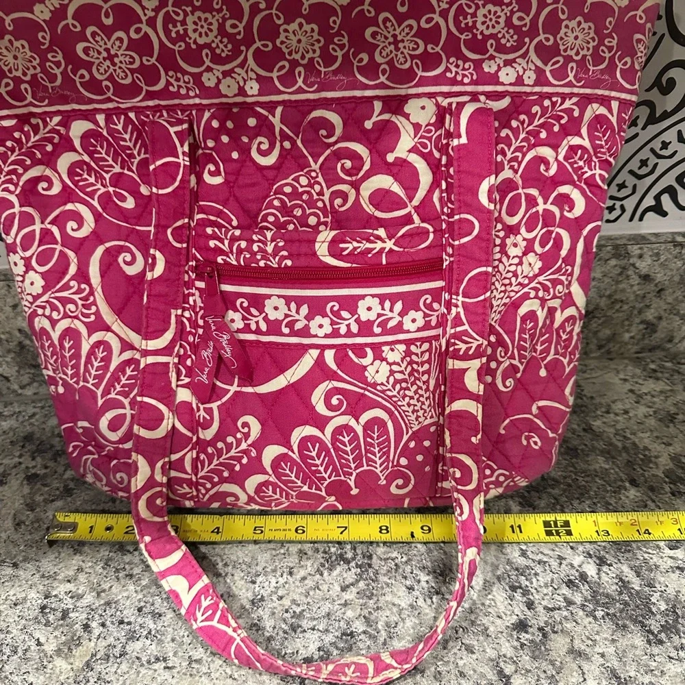 Vera Bradley Tote Bag Fabric Pink and White Floral Pattern - Picture 9 of 11
